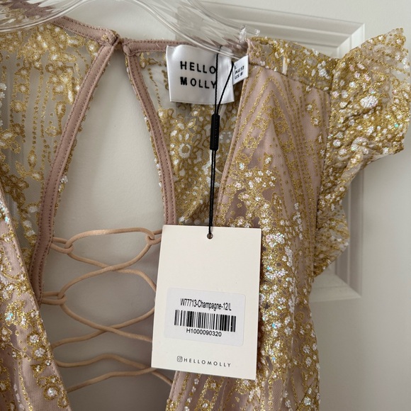 NWT Hello Molly Gold on the Ceiling Maxi Dress - Picture 8 of 8